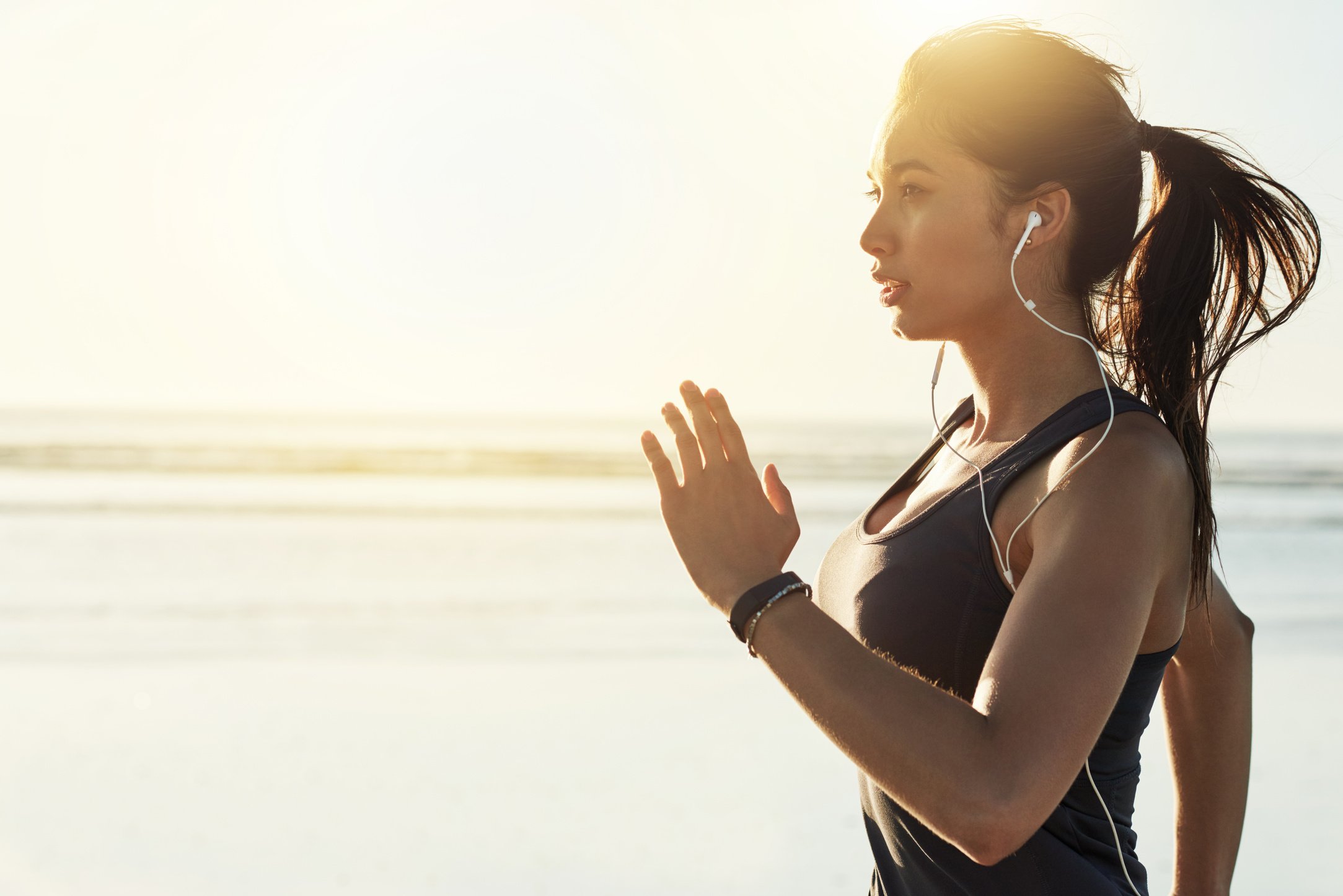 Burning calories at the beach