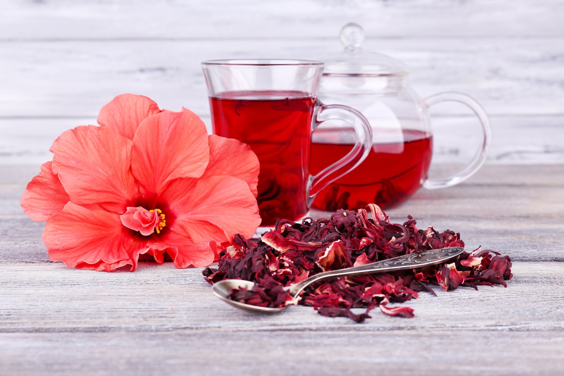 Hibiscus Tea in Glass